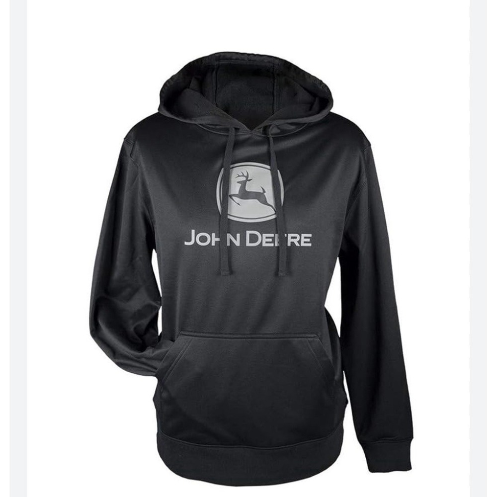 John Deere 2XL Men's Hoodie/Sweatshirts Black Gray Pull String Closure